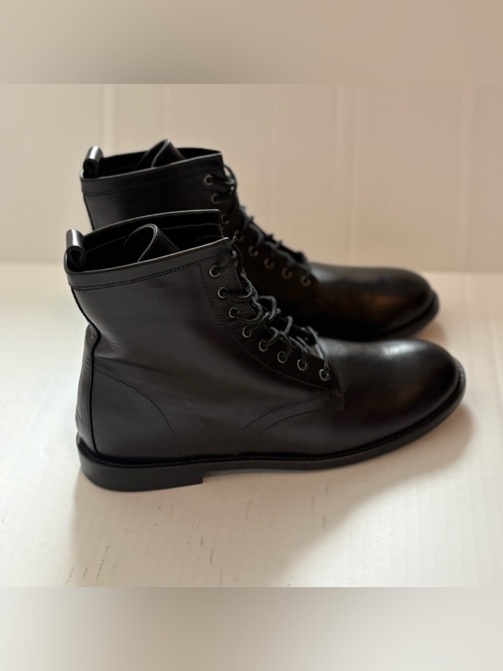 Jenni Kayne Black Leather Combat Boots Size 40 NEW